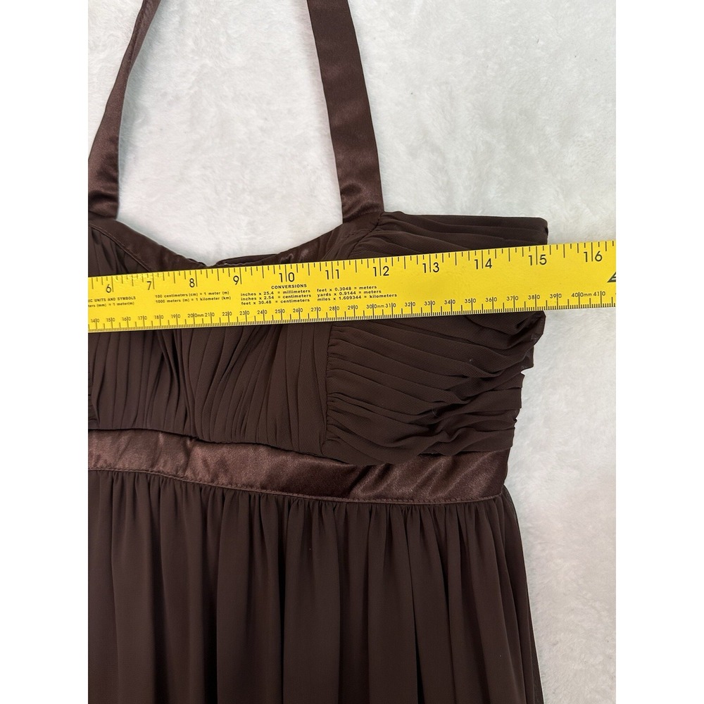 Bari Jay Dress Womans Size 8 Gown  Formal Brown‎ High Waist Halter Flowy EUC - Picture 7 of 16